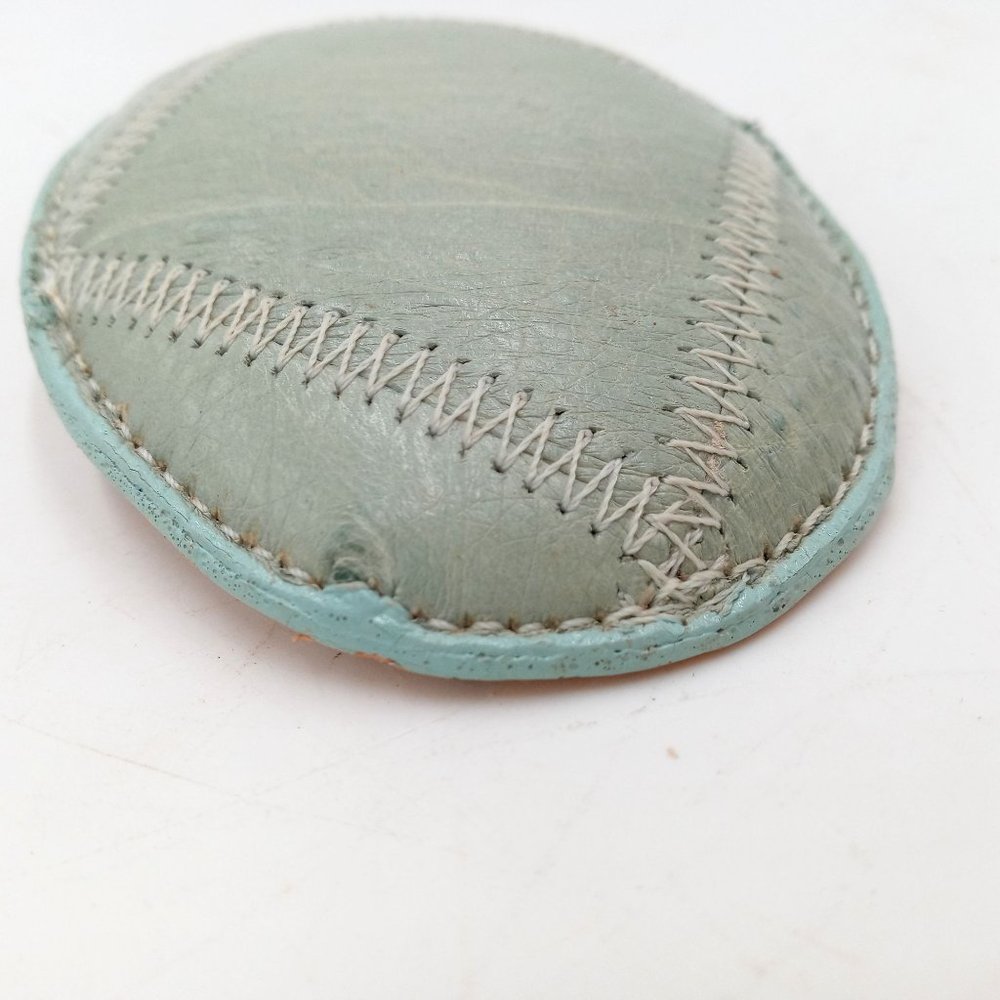 Light Blue Patchwork Exotic Eel Look Leather Belt… - image 7